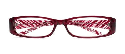 Admire Burgundy rectangle prescription eyeglasses, front view