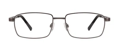 Agent Gunmetal rectangle prescription eyeglasses, front view