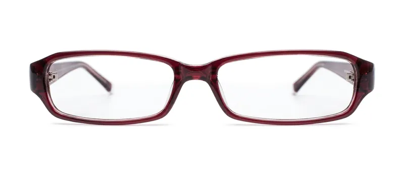 Agree Burgundy/Silver rectangle prescription eyeglasses, front view