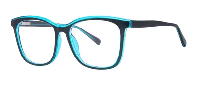 Alana Black/Blue Crystal square prescription eyeglasses, angled view