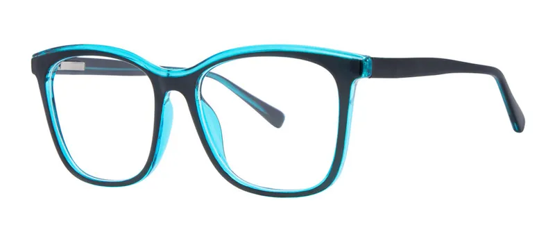 Alana Black/Blue Crystal square prescription eyeglasses, angled view