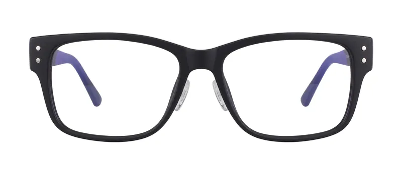 Approach Black/Navy Matte square prescription eyeglasses, front view