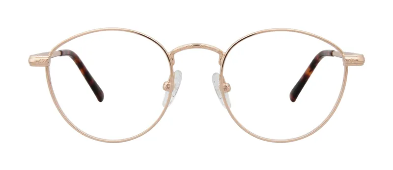 Around Gold round prescription eyeglasses, front view