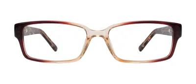 Arrival Brown Fade rectangle prescription eyeglasses, front view