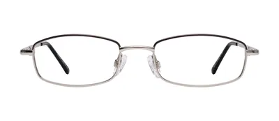Asap Brown/Silver rectangle prescription eyeglasses, front view