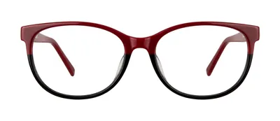 Assign Black round prescription eyeglasses, front view