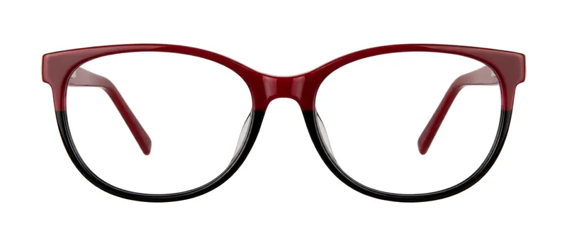 Assign Black round prescription eyeglasses, front view
