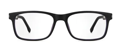 Associate Black Matte/Grey rectangle prescription eyeglasses, front view