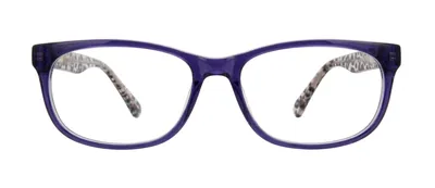 Attract Navy rectangle prescription eyeglasses, front view