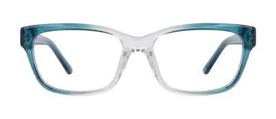 Awaken Teal rectangle prescription eyeglasses, front view
