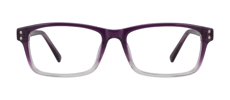 Balance Plum Fade rectangle prescription eyeglasses, front view