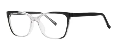 Breathe Black/Grey Crystal rectangle prescription eyeglasses, angled view