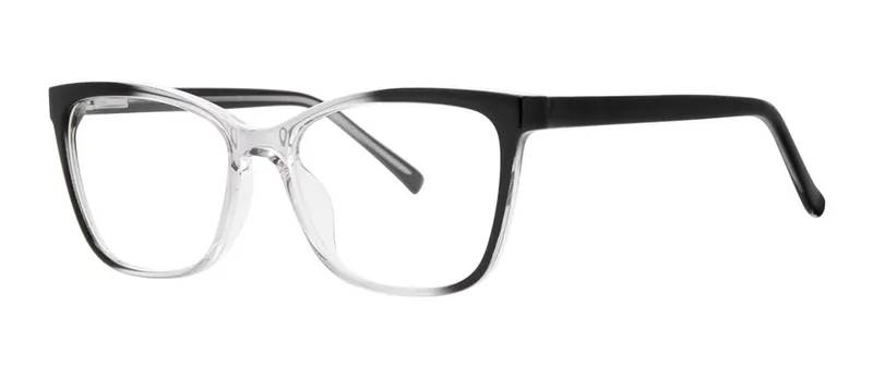 Breathe Black/Grey Crystal rectangle prescription eyeglasses, angled view