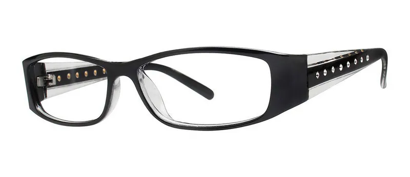 Bridget Black rectangle prescription eyeglasses, angled view