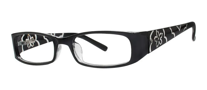 Colleen Black oval prescription eyeglasses, angled view