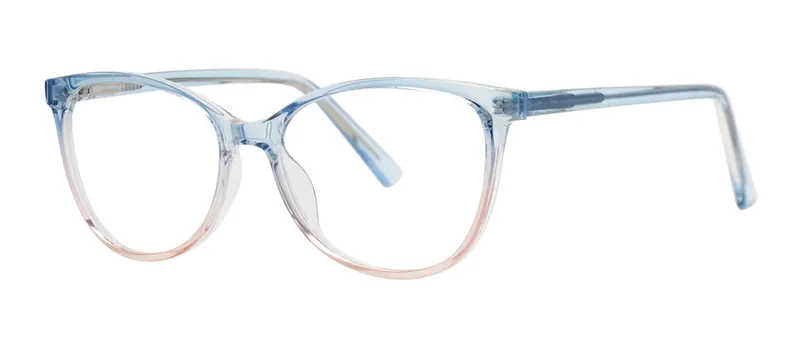 Congenial Blue/Pink Crystal cat-eye prescription eyeglasses, angled view