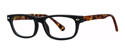 Cowboy Black/Brown oval prescription eyeglasses, angled view
