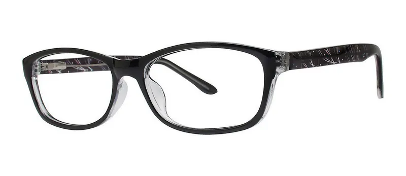 Cozy Black/Crystal cat-eye prescription eyeglasses, angled view