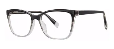 Easygoing Black Crystal rectangle prescription eyeglasses, angled view