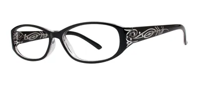 Eileen Black/Crystal oval prescription eyeglasses, angled view