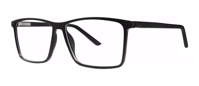 Elwood Black Matte rectangle prescription eyeglasses, angled view