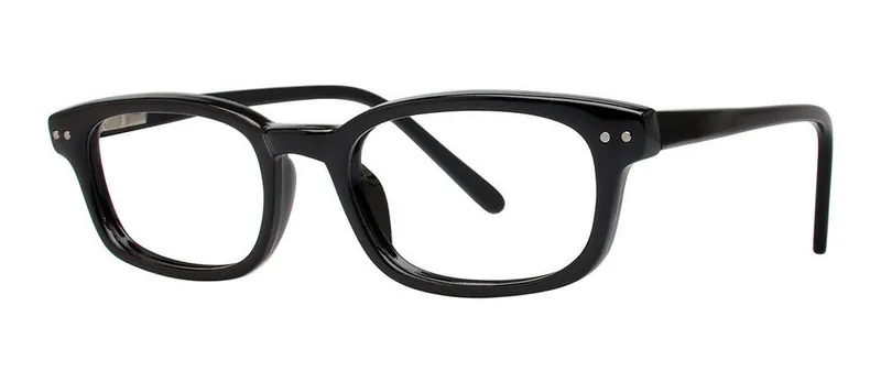Falcon Black oval prescription eyeglasses, angled view