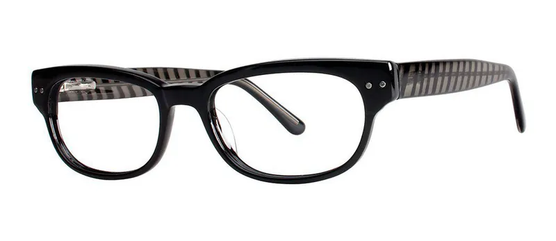 Feline Black oval prescription eyeglasses, angled view