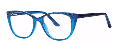 Fulfill Blue cat-eye prescription eyeglasses, angled view