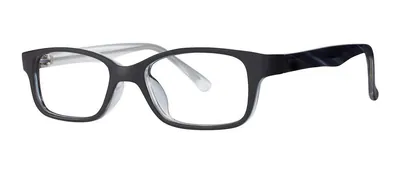 Gentle Black oval prescription eyeglasses, angled view