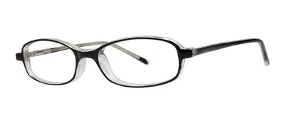 Gift Black/Crystal rectangle prescription eyeglasses, angled view