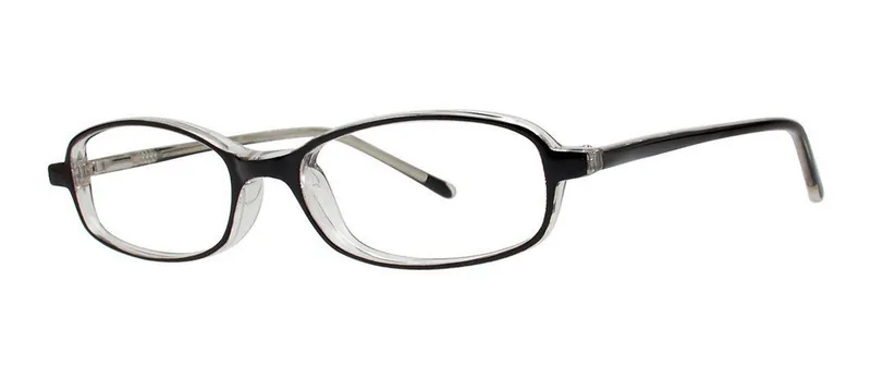 Gift Black/Crystal rectangle prescription eyeglasses, angled view
