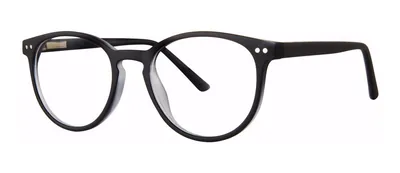 Grammar Black Matte round prescription eyeglasses, angled view