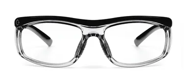 GRXS13 Gloss Black wrap prescription eyeglasses, front view