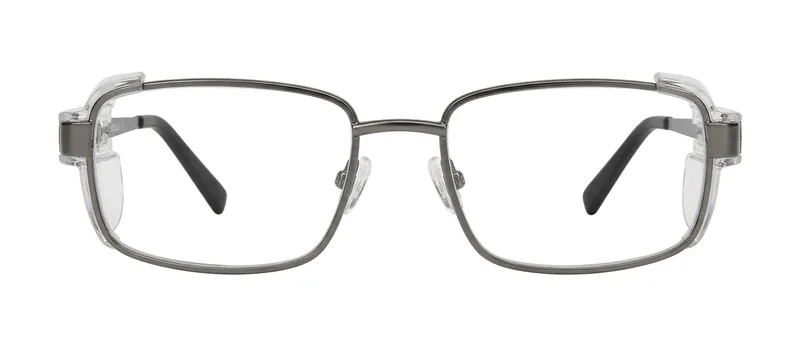 GRXS24 Matte Dark Gunmetal rectangle prescription eyeglasses, front view