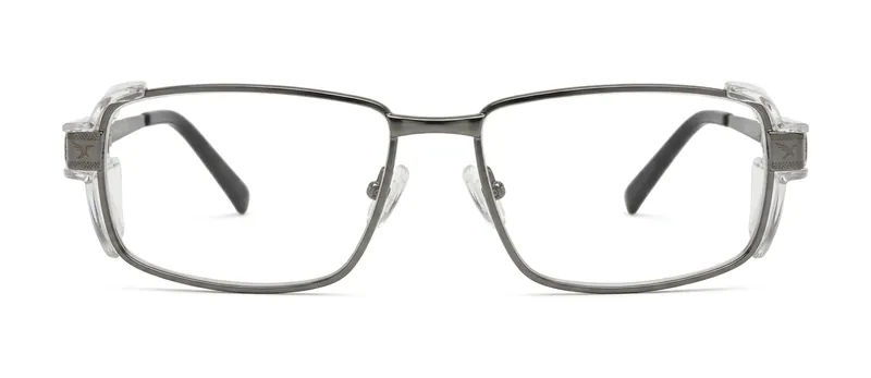 GRXS25 Matte Dark Gunmetal rectangle prescription eyeglasses, front view