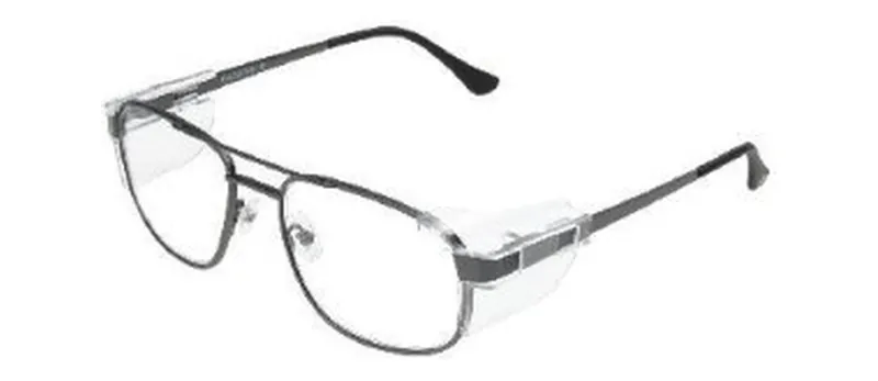 GRXS26 Matte Dark Gunmetal rectangle prescription eyeglasses, front view
