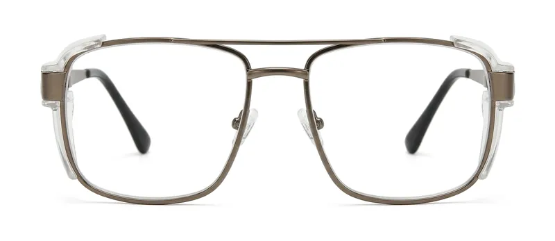 GRXS27 Matte Brown square prescription eyeglasses, front view