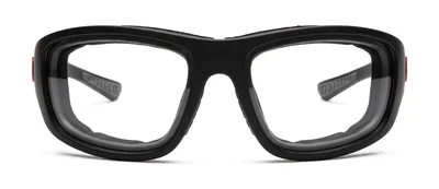 GRXS32 Matte Black wrap prescription eyeglasses, front view