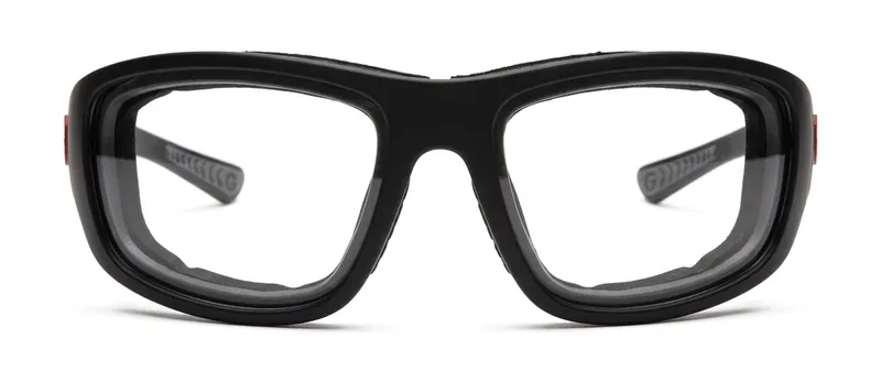 GRXS32 Matte Black wrap prescription eyeglasses, front view