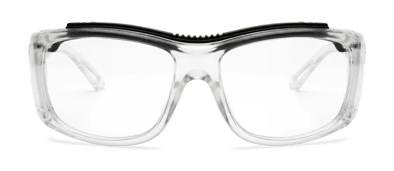 GRXS37 Clear wrap prescription eyeglasses, front view