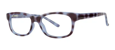 Hopscotch Blue Tortoise oval prescription eyeglasses, angled view