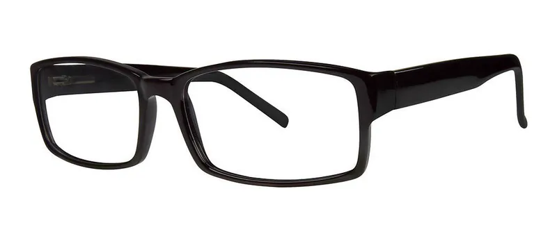 Hudson Black rectangle prescription eyeglasses, angled view