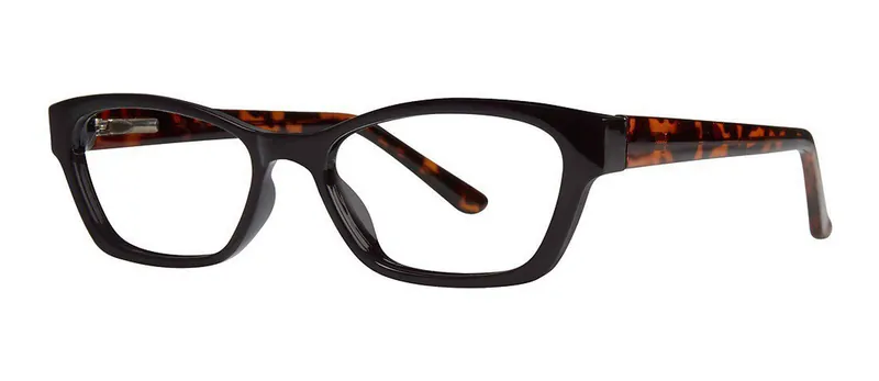 Innocent Black/Tortoise oval prescription eyeglasses, angled view