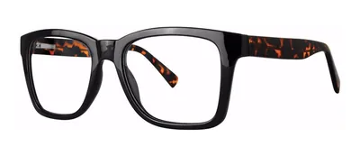 Instigate Black/Tortoise square prescription eyeglasses, angled view