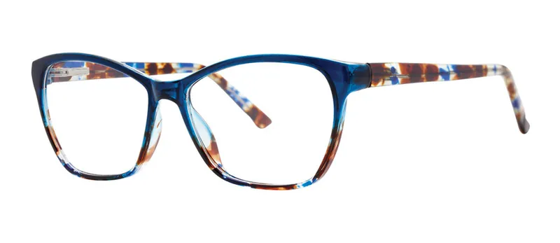 Irene Blue Marble cat-eye prescription eyeglasses, angled view
