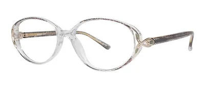 Janet Blue oval prescription eyeglasses, angled view