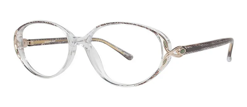 Janet Blue oval prescription eyeglasses, angled view