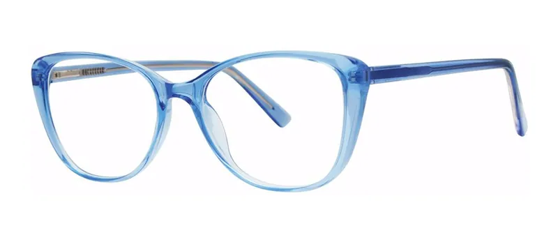 Jessie Blue Crystal oval prescription eyeglasses, angled view