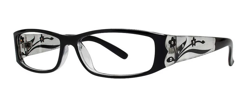 Karen Black rectangle prescription eyeglasses, angled view