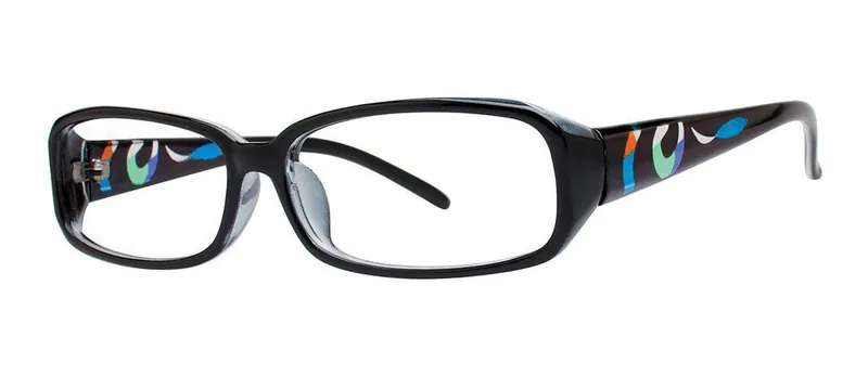 Karma Black rectangle prescription eyeglasses, angled view